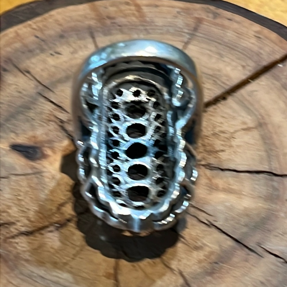 Garnet and Marcasite Warrior Ring 925 - Picture 3 of 6